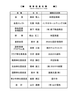 （株）タカサキ新聞 冨貴屋 田原証券   （有）森下駒造商店 イノチオ