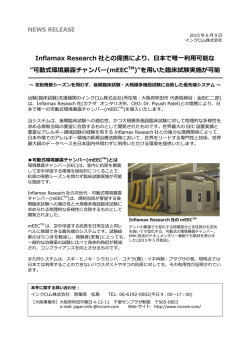 Inflamax Research 社との提携により、  本で唯  利  可能な