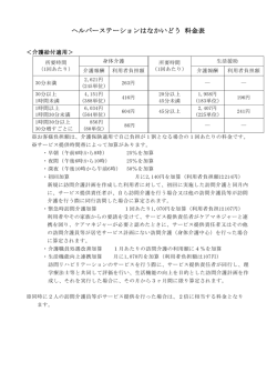 ヘルパーステーションはなかいどう 料金表