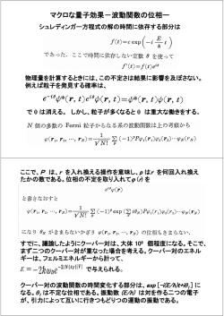 マクロな量子効果－波動関数の位相ー