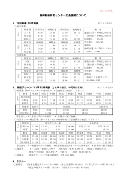 主要交通機関の運賃・時刻表 - 兵庫県森林動物研究センター