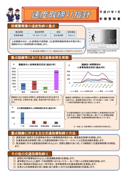 前橋警察署の速度取締り重点 重点路線等における交通事故発生実態