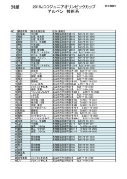別紙 2015JOCジュニアオリンピックカップ アルペン 技術系