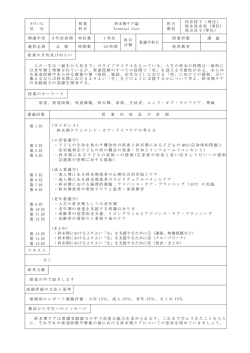 ｶﾘｷｭﾗﾑ 区 分 授業 科目 終末期ケア論 Terminal Care 担当 教員 坪井
