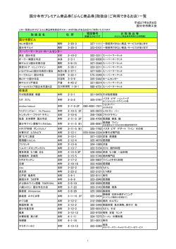 国分寺市プレミアム商品券『ぶんじ商品券』取扱店（ご