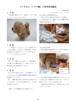 ワンちゃん（イワヤ製）の首骨折治療法