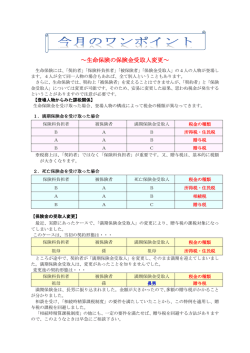 ～生命保険の保険金受取人変更～