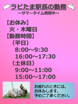ラビたま駅長の勤務 ～サマータイム期間中