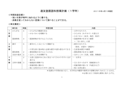 遠友塾国語科授業計画（1学年）