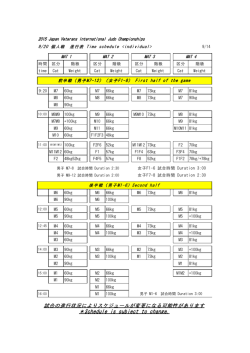 試合の進行状況によりスケジュールが によりスケジュールが により
