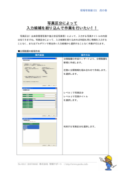 写真区分によって 入力候補を絞り込んで作業を行いたい！！