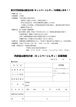 丹波篠山観光大使（キャンペーンレディ）応募用紙