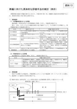再編に向けた具体的な評価手法の検討（例示） 資料 13