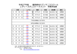 平成27年度 鶴見緑地ミズノテニススクール レディーステニストーナメント