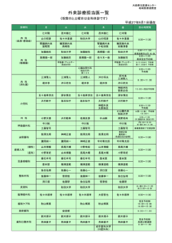外来診療担当医一覧 - 大曲厚生医療センター