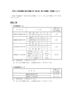 募集人員 - 室蘭工業大学