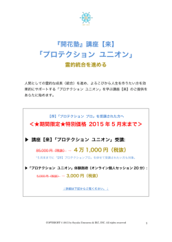 プロテクション ユニオン 講座 - blog.blink