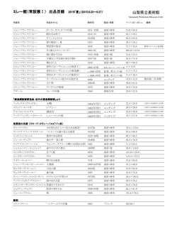 ミレー館（常設展Ⅰ） 出品目録 2015「夏」（2015.6.23