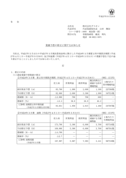 業績予想の修正に関するお知らせ [PDF:112KB]