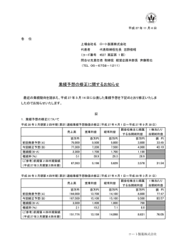 業績予想の修正に関するお知らせ[PDF:156KB]