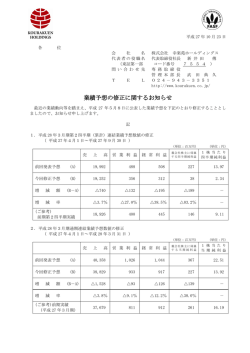 業績予想の修正に関するお知らせ