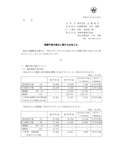 業績予想の修正に関するお知らせ