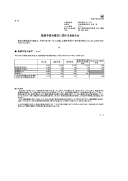 業績予想の修正に関するお知らせ
