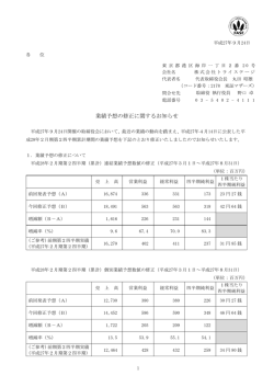 業績予想の修正に関するお知らせ