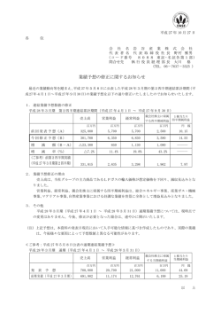 業績予想の修正に関するお知らせ