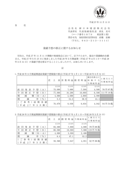 業績予想の修正に関するお知らせ