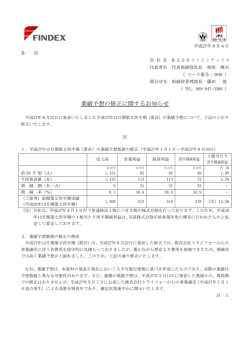 業績予想の修正に関するお知らせ