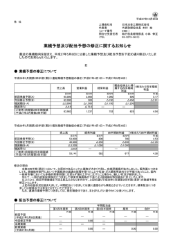 業績予想及び配当予想の修正に関するお知らせ