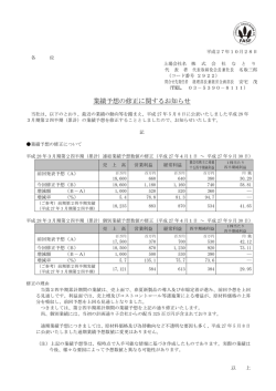業績予想の修正に関するお知らせ（138KB）