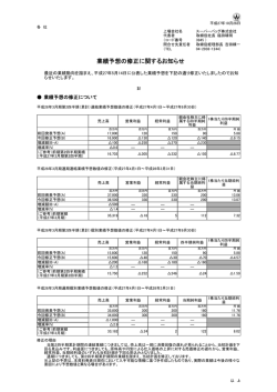 業績予想の修正に関するお知らせ[PDF:67KB]