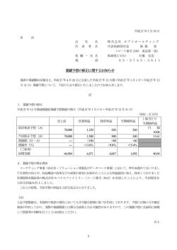 業績予想の修正に関するお知らせ