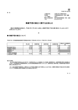 業績予想の修正に関するお知らせ（PDF 150KB）