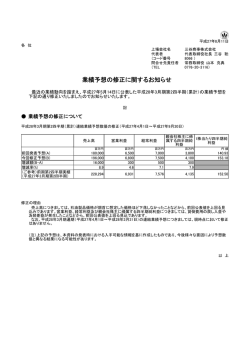 業績予想の修正に関するお知らせ