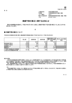 業績予想の修正に関するお知らせ