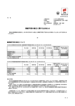 業績予想の修正に関するお知らせ