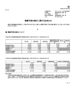 業績予想の修正に関するお知らせ