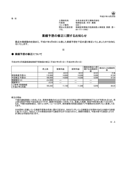 業績予想の修正に関するお知らせ(PDF:68KB)