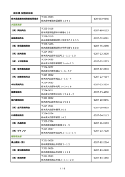 栃木県 加盟店名簿 1 / 9