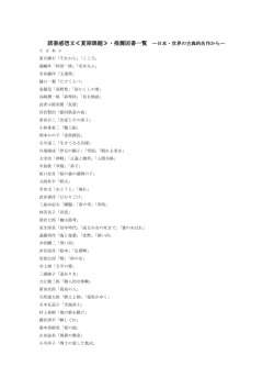 読書感想文≪夏期課題≫・推薦図書一覧 日本・世界の古典的名作から