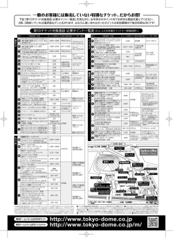 得 10チケット対象施設・必要ポイント一覧表