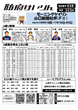 モーニングケイリン 山口新聞社杯（FⅡ）