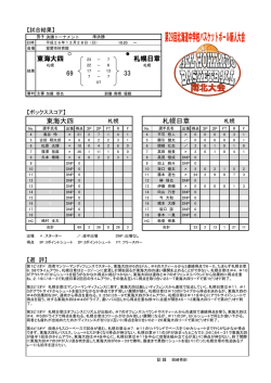 東海大四 VS 札幌日章