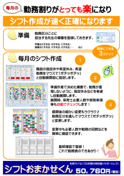 勤務割りがとっても楽になり シフト作成が速く正確になります