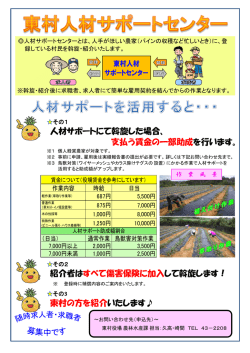 人材サポートにて斡旋した場合、 支払う賃金の一部助成を