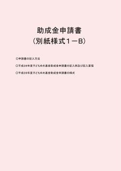 別紙様式1－B - 子どもゆめ基金 - 独立行政法人 国立青少年教育振興