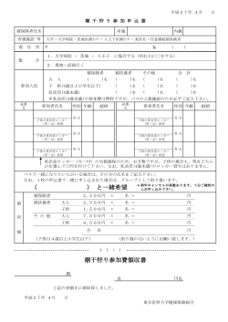 潮干狩り参加費領収書 ( ) と一緒希望